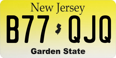 NJ license plate B77QJQ