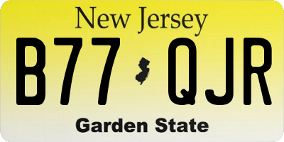 NJ license plate B77QJR