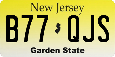 NJ license plate B77QJS