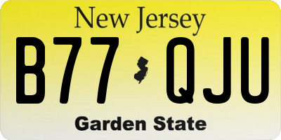NJ license plate B77QJU