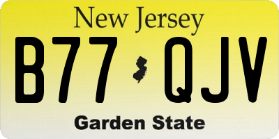 NJ license plate B77QJV