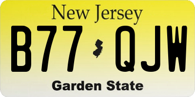 NJ license plate B77QJW