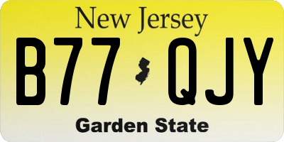 NJ license plate B77QJY