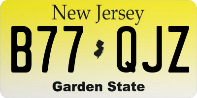 NJ license plate B77QJZ