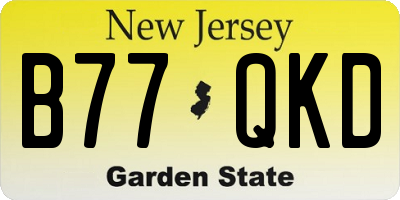 NJ license plate B77QKD