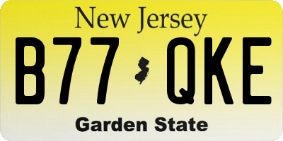 NJ license plate B77QKE