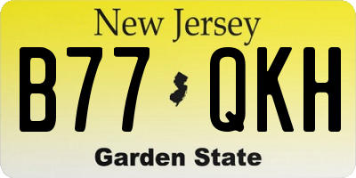 NJ license plate B77QKH