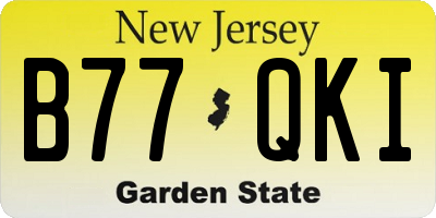 NJ license plate B77QKI