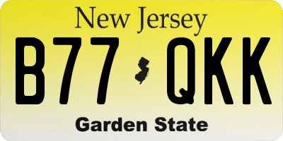 NJ license plate B77QKK