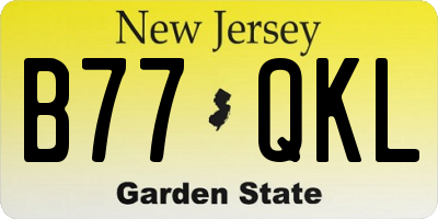 NJ license plate B77QKL