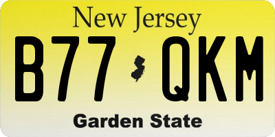 NJ license plate B77QKM