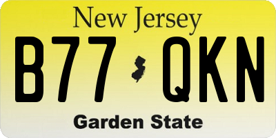 NJ license plate B77QKN