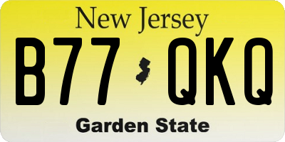 NJ license plate B77QKQ