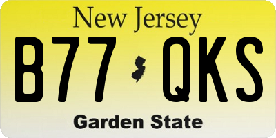 NJ license plate B77QKS