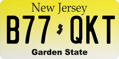 NJ license plate B77QKT