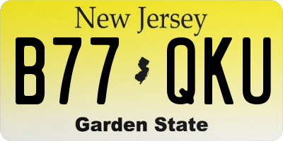 NJ license plate B77QKU