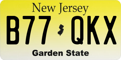 NJ license plate B77QKX