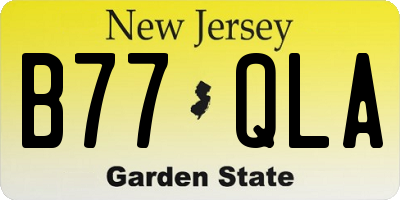 NJ license plate B77QLA