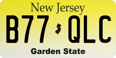 NJ license plate B77QLC