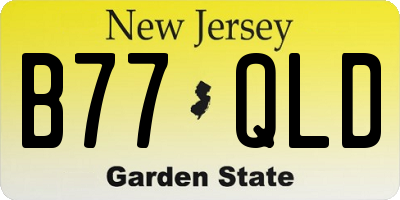 NJ license plate B77QLD