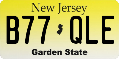 NJ license plate B77QLE