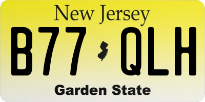 NJ license plate B77QLH