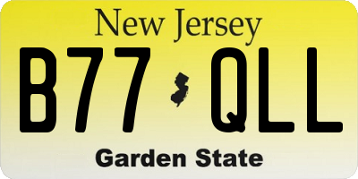 NJ license plate B77QLL