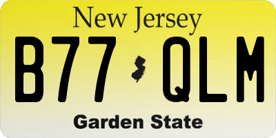 NJ license plate B77QLM