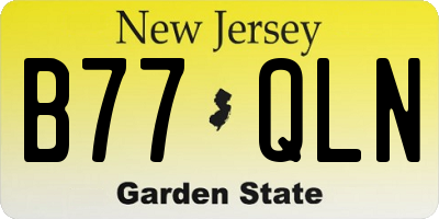 NJ license plate B77QLN