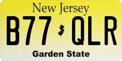 NJ license plate B77QLR
