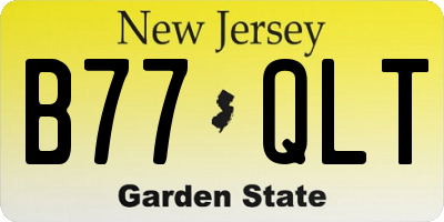 NJ license plate B77QLT