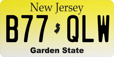 NJ license plate B77QLW