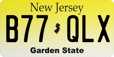 NJ license plate B77QLX