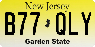 NJ license plate B77QLY
