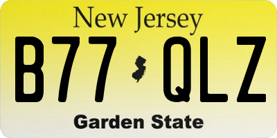 NJ license plate B77QLZ