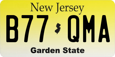 NJ license plate B77QMA