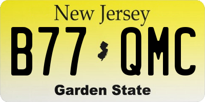 NJ license plate B77QMC