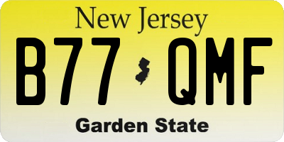NJ license plate B77QMF