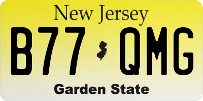 NJ license plate B77QMG