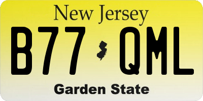 NJ license plate B77QML