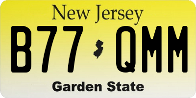 NJ license plate B77QMM