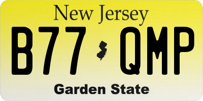 NJ license plate B77QMP