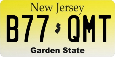 NJ license plate B77QMT