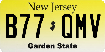 NJ license plate B77QMV