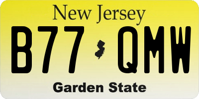 NJ license plate B77QMW