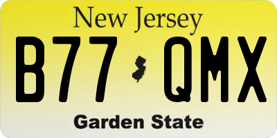 NJ license plate B77QMX