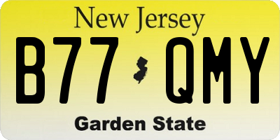 NJ license plate B77QMY