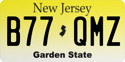 NJ license plate B77QMZ