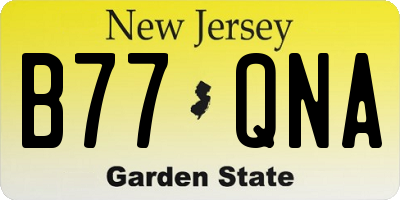 NJ license plate B77QNA
