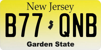 NJ license plate B77QNB